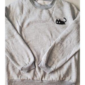 Gray pullover crewneck sweater